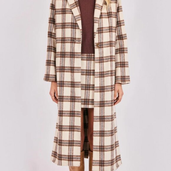 Sadie & Sage Manhattan hush plaid long coat - Picture 3 of 3